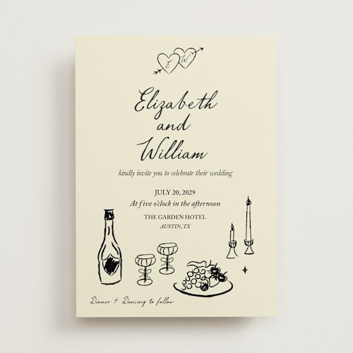This is a olive wedding invitations with standard by Helena Vitto called vintage lovers printing on signature in standard