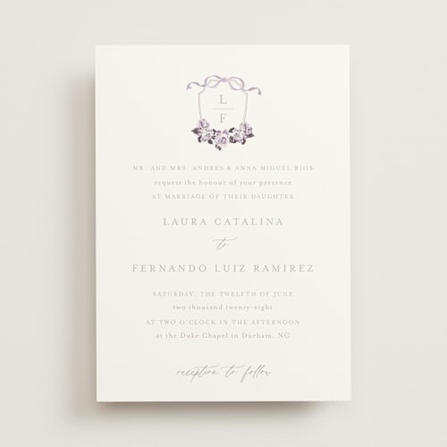This is a lavenderia wedding invitations with standard by Design Lotus called be with you printing on signature in standard