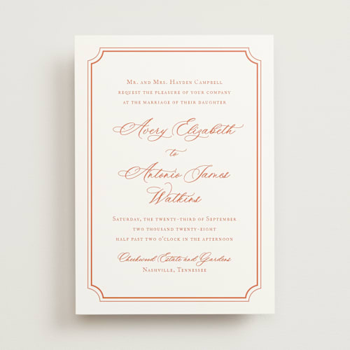 This is a poppy wedding invitations with standard by Jennifer Postorino called avery printing on signature in standard