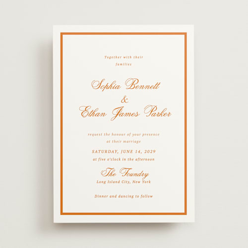 This is a citrus burst wedding invitations with standard by Cass Loh called chic union printing on signature in standard