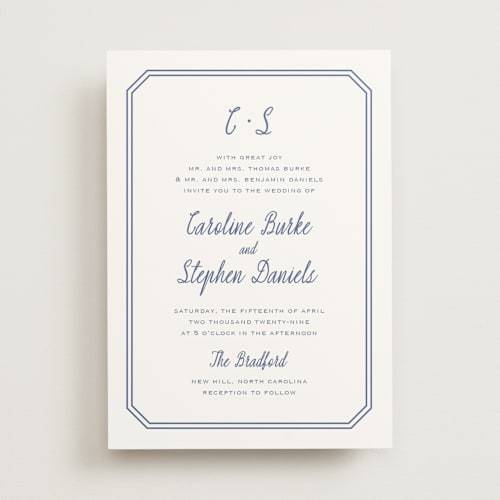 This is a blueberry wedding invitations with standard by Carolyn MacLaren called deluxe printing on signature in standard