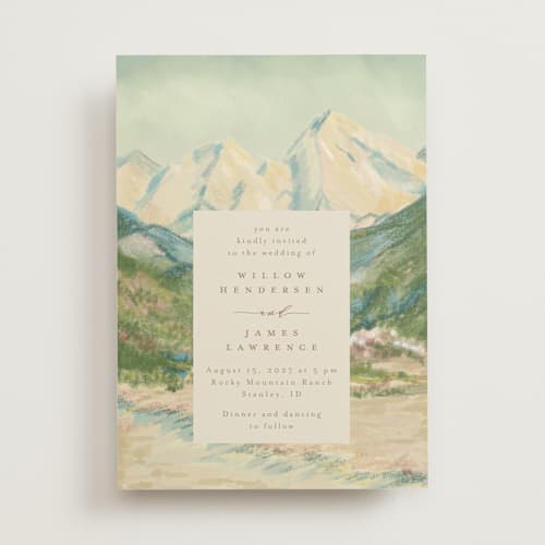 This is a spring wedding invitations with standard by Petra Kern called the valley printing on signature in standard