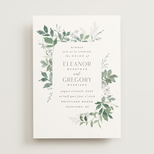 This is a fern wedding invitations with standard by Everett Paper Goods called grove printing on signature in standard