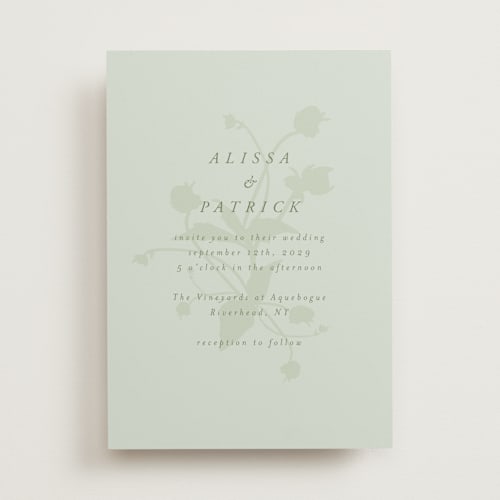 This is a greenery wedding invitations with standard by AK Graphics called autumnal printing on signature in standard