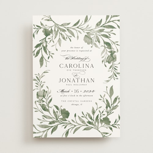 This is a meadow wedding invitations with standard by Melanie Kosuge called carolina printing on signature in standard