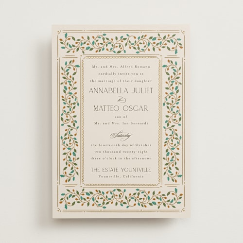 This is a autumn wedding invitations with standard by Ashlee Townsend called juliet printing on signature in standard