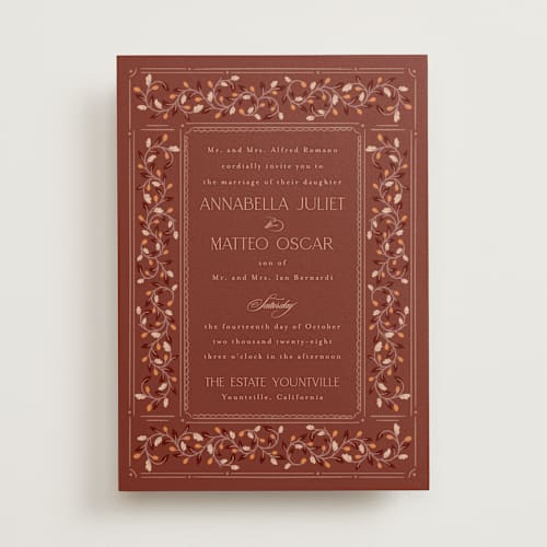 This is a harvest wedding invitations with standard by Ashlee Townsend called juliet printing on signature in standard