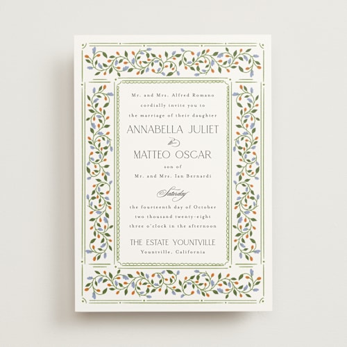 This is a wisteria wedding invitations with standard by Ashlee Townsend called juliet printing on signature in standard