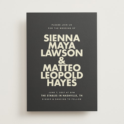 This is a onyx wedding invitations with standard by Ellen Schlegelmilch called sienna printing on signature in standard