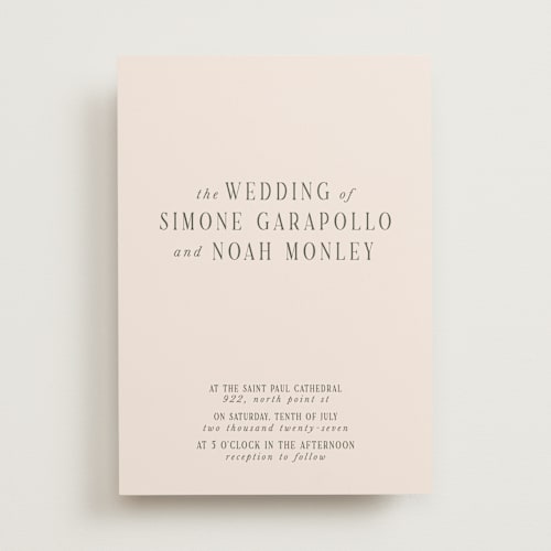 This is a blush wedding invitations with standard by Pati Cascino called fero printing on signature in standard