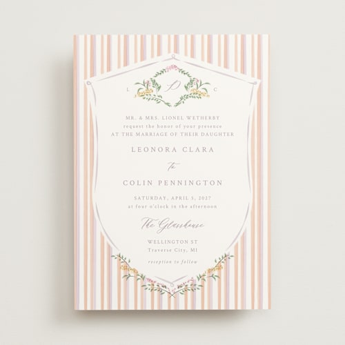 This is a passion fruit wedding invitations with standard by Corinne Malesic called vintage whimsy printing on signature in standard