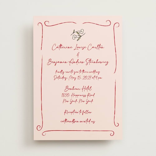 This is a cherry wedding invitations with standard by Helena Vitto called the pairfect printing on signature in standard