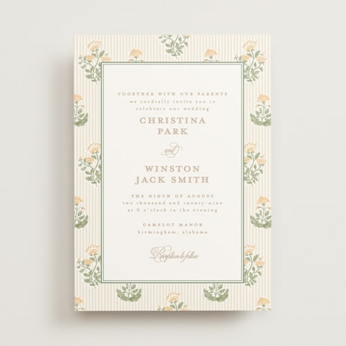 This is a garden wedding invitations with standard by Creo Study called patterned florals printing on signature in standard