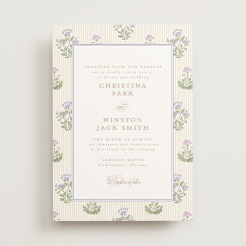 This is a iris wedding invitations with standard by Creo Study called patterned florals printing on signature in standard