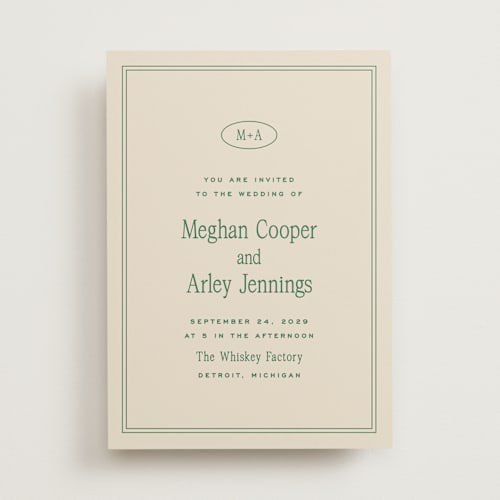This is a emerald wedding invitations with standard by Ellen Schlegelmilch called cherry printing on signature in standard