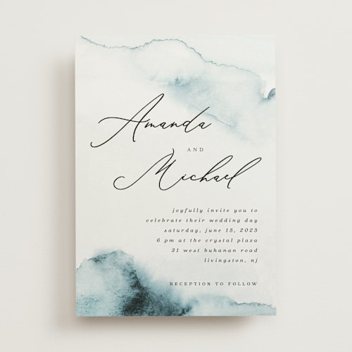 This is a sky wedding invitations with standard by Marina Onoprienko called ocean vibes printing on signature in standard