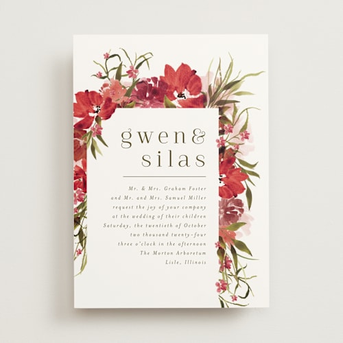 This is a sienna wedding invitations with standard by Angela Marzuki called wispy printing on signature in standard