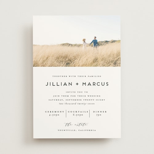 This is a linen wedding invitations with standard by Christie Garcia called picturesque printing on signature in standard