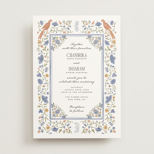This is a provincial wedding invitations with standard by Jenna Holcomb called tapestry printing on signature in standard