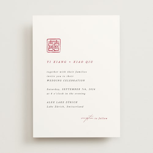 This is a cherry wedding invitations with standard by fatfatin called double xi printing on signature in standard