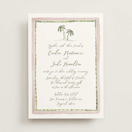 This is a mauve wedding invitations with standard by Pati Cascino called alento printing on signature in standard