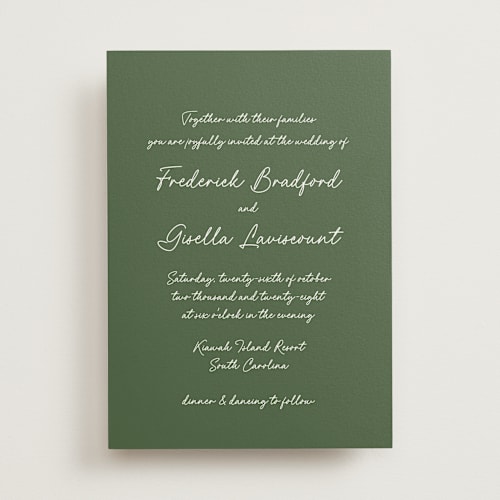 This is a ivy wedding invitations with standard by chocomocacino called strazzate printing on signature in standard