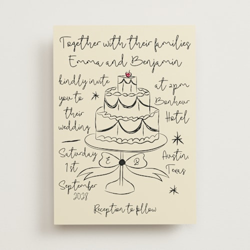 This is a champagne wedding invitations with standard by Helena Vitto called modern love printing on signature in standard