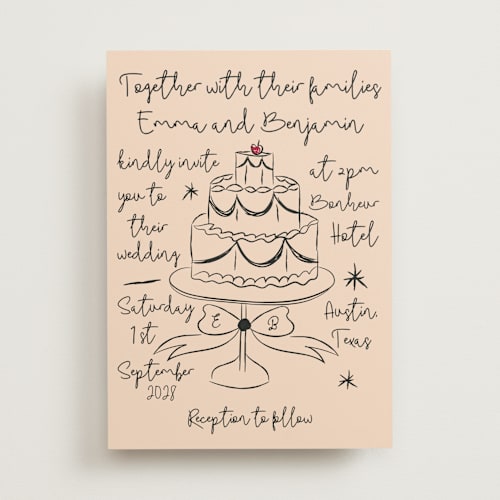 This is a bellini wedding invitations with standard by Helena Vitto called modern love printing on signature in standard