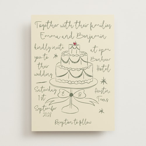 This is a martini wedding invitations with standard by Helena Vitto called modern love printing on signature in standard