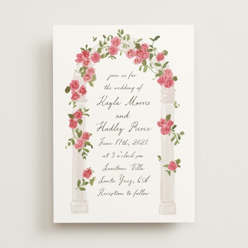 This is a azalea wedding invitations with standard by Everett Paper Goods called villa printing on signature in standard