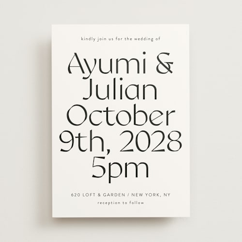 This is a pearl wedding invitations with standard by Melanie Kosuge called ayumi printing on signature in standard