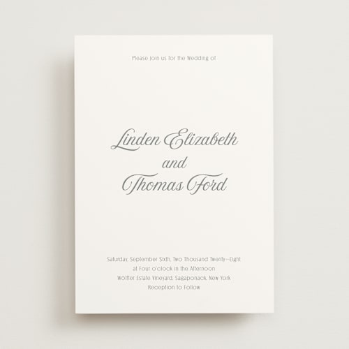 This is a moon wedding invitations with standard by Nicoletta Savod called ritzy printing on signature in standard