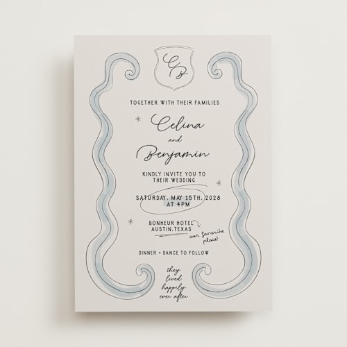 This is a celestial wedding invitations with standard by Helena Vitto called modern fairy tale printing on signature in standard