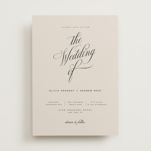 This is a mist wedding invitations with standard by Eric Clegg called modern romance printing on signature in standard