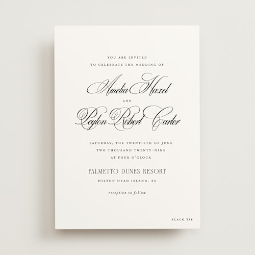 This is a silk wedding invitations with standard by Kelly Schmidt called hilton printing on signature in standard