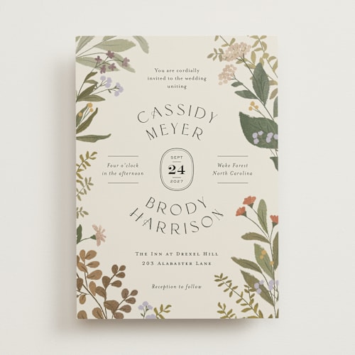 This is a natural wedding invitations with standard by Jennifer Wick called ellsworth printing on signature in standard