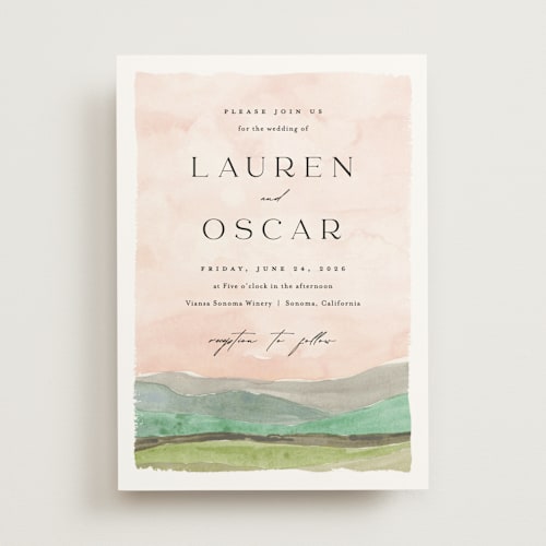 This is a northern wedding invitations with standard by Pixel and Hank called countryside printing on signature in standard