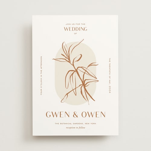 This is a terracotta wedding invitations with standard by Pati Cascino called ovalon printing on signature in standard