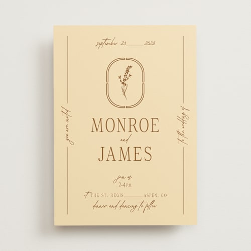 This is a bark wedding invitations with standard by Jen Ramsey called classic and floral printing on signature in standard