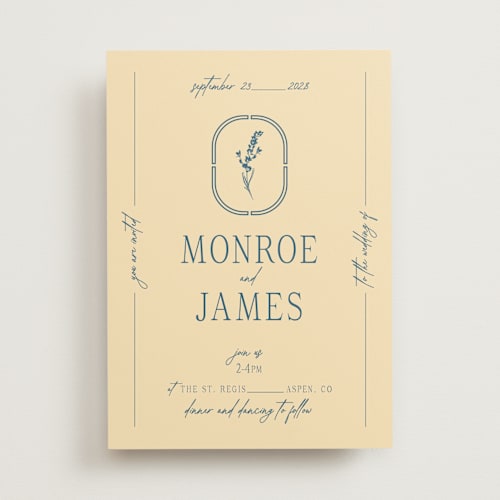 This is a lake wedding invitations with standard by Jen Ramsey called classic and floral printing on signature in standard