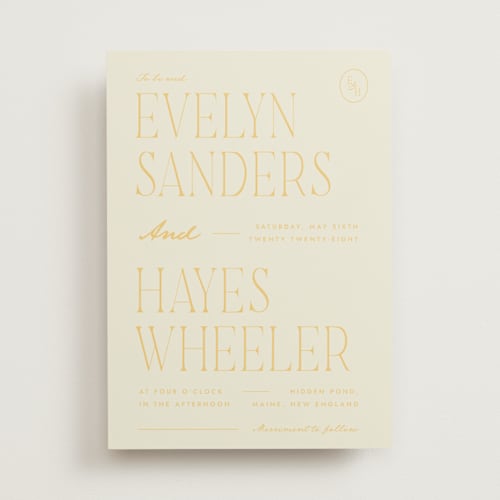 This is a lemon wedding invitations with standard by Blustery August called hayes printing on signature in standard