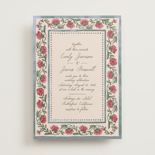 This is a berry wedding invitations with standard by Chris Griffith called wedding tapestry printing on signature in standard