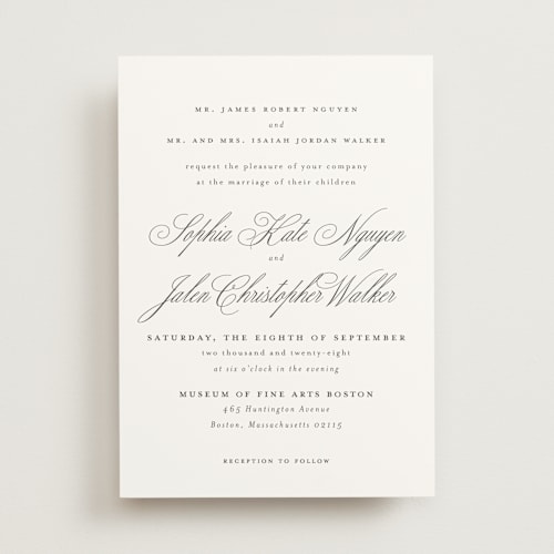 This is a classique wedding invitations with standard by Design Lotus called from this moment on printing on signature in standard