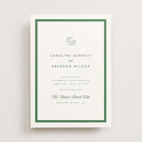 This is a clover wedding invitations with standard by Kelly Schmidt called coast printing on signature in standard