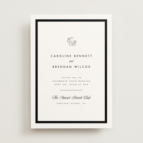 This is a classic wedding invitations with standard by Kelly Schmidt called coast printing on signature in standard