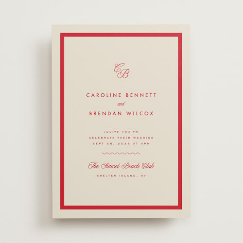 This is a rosso wedding invitations with standard by Kelly Schmidt called coast printing on signature in standard