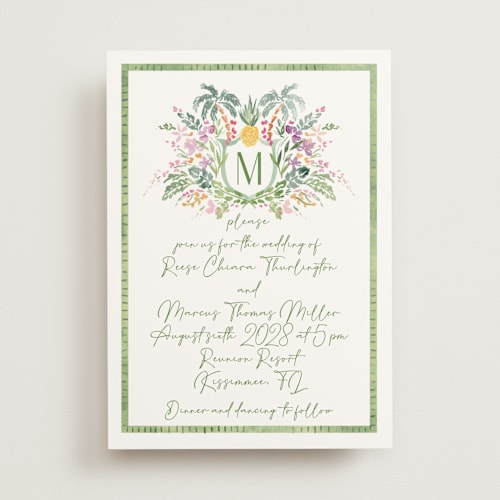 This is a jungle wedding invitations with standard by Petra Kern called tropical dreams printing on signature in standard