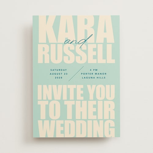 This is a poster wedding invitations with standard by Stacey Day called typographical poster printing on signature in standard