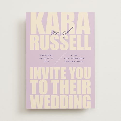 This is a iris wedding invitations with standard by Stacey Day called typographical poster printing on signature in standard