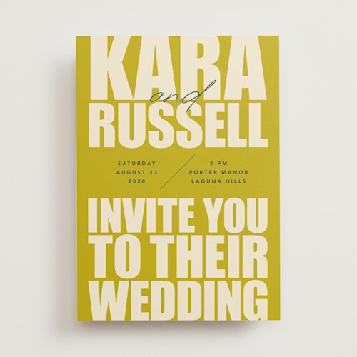 This is a mojito wedding invitations with standard by Stacey Day called typographical poster printing on signature in standard